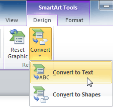 Converting SmartArt to text