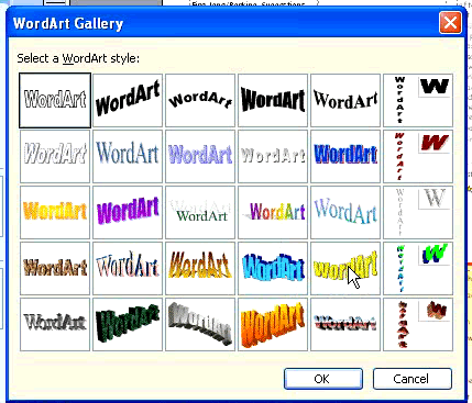 WordArt gallery