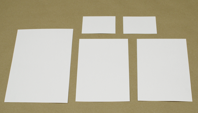 Paper in various sizes