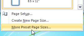 More page sizes