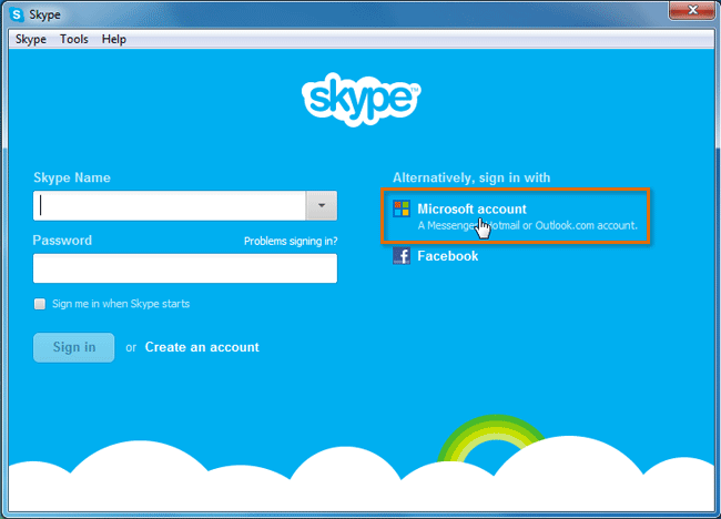 Screenshot of Skype