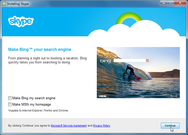 Screenshot of Skype