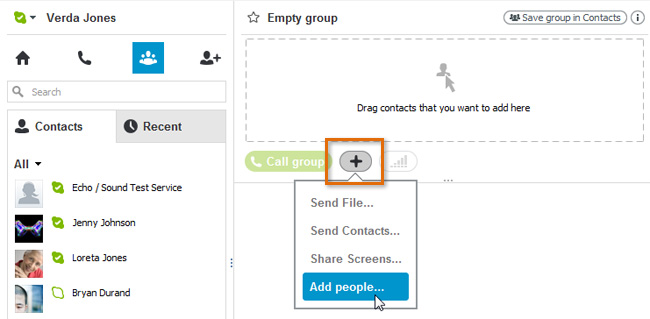 Screenshot of Skype