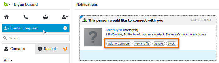 Screenshot of Skype