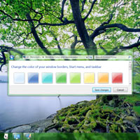 Change desktop theme dialog box