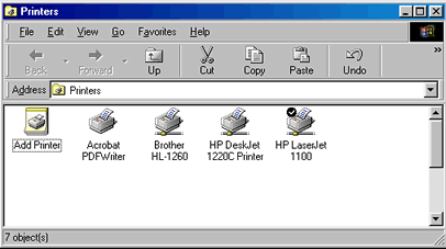 Printer Icons in Window
