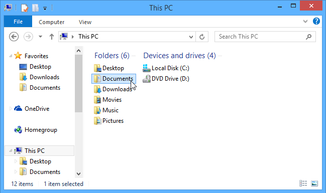 screenshot of Windows 8