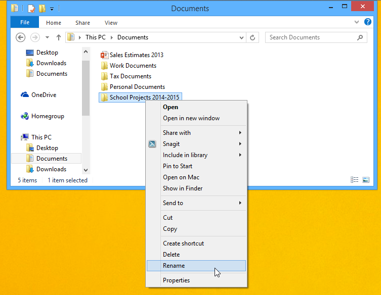 screenshot of Windows 8