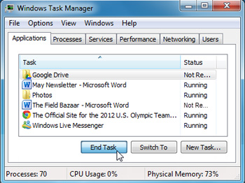 Screenshot of Task Manager
