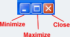 Minimize, Maximize, and Close buttons