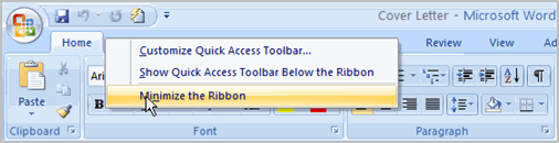 Maximize and Minimize Ribbon