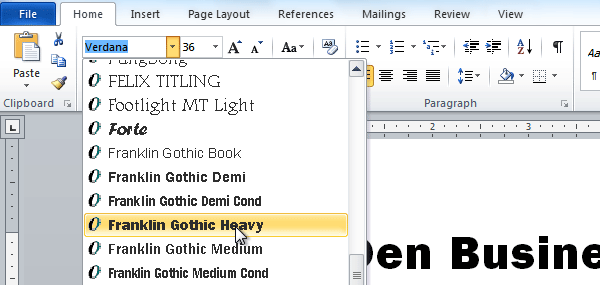 Changing the font