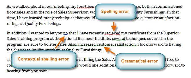 Spelling and grammar errors