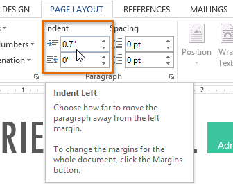 Screenshot of Word 2013