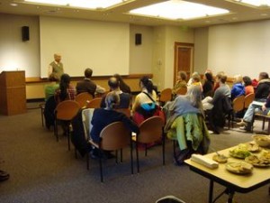 Photo of a lecture hall with audience