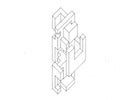 Axonometric of a figure originating from a cube.