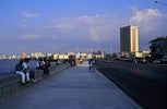 The wall along the Malecon looking towards Old Havana.