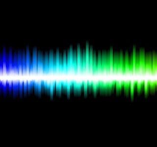 Rainbow visualization of an audio wave.