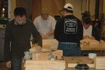 Students at various stages of carving process.