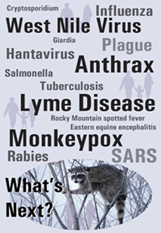 An image listing many human diseases and below, a raccoon.