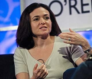 Sheryl Sandberg speaking onstage at the 2009 Web 2.0 Summit.