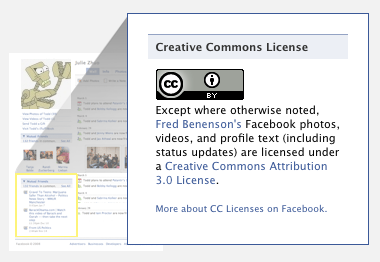 Creative Commons License on Facebook