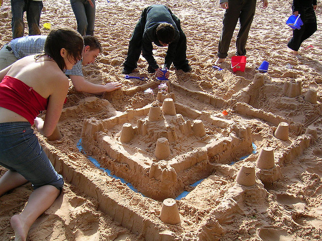 Sandcastle building image