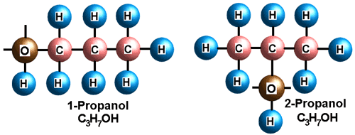 propanol structural isomers