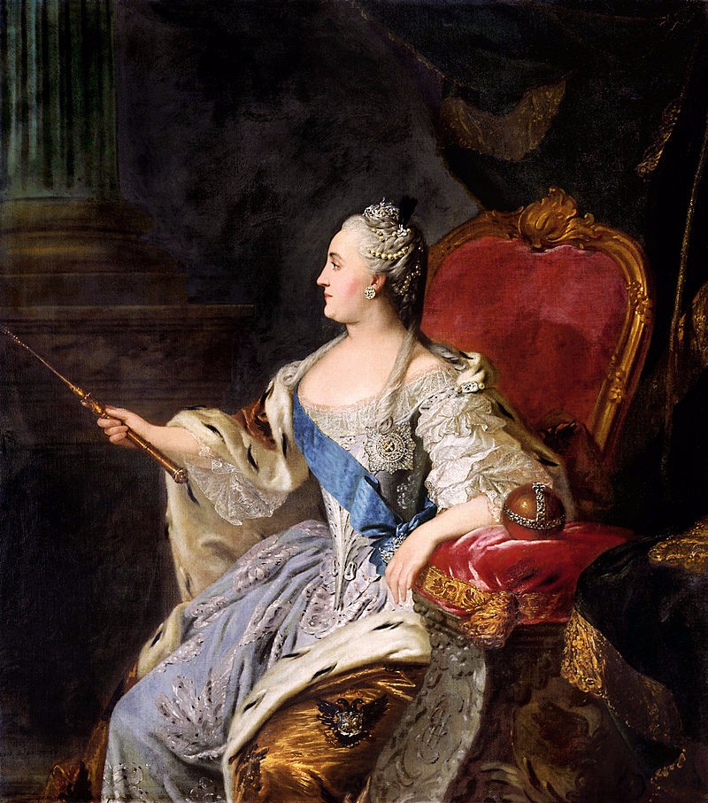 Portrait of Empress Catherine the Great by Russian painter Fyodor Rokotov, 1763.