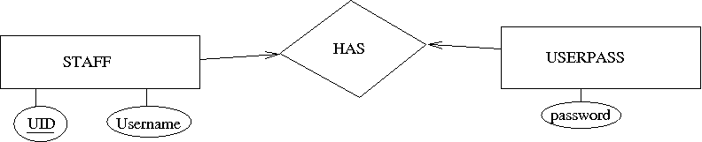 ER diagram of a one-to-one relationship