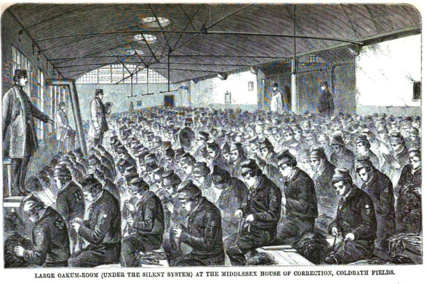 A correctional institution, with criminals being punished. Source: http://books.google.co.uk/books?id=TGAJAAAAQAAJ&pg=PA301
        Author: Google scan of 1864 book by Henry Mayhew & John Binny Date: 1864 