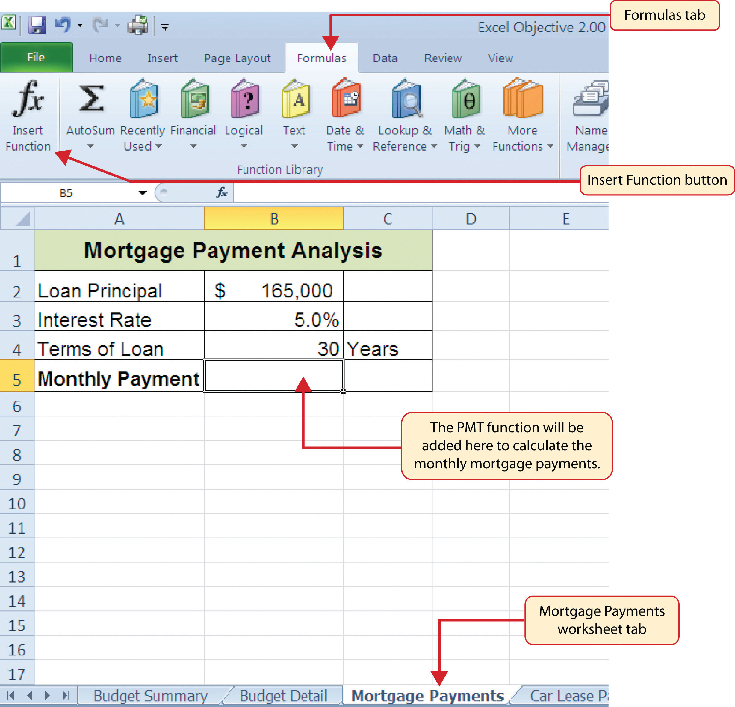Mortgage Payments Worksheet