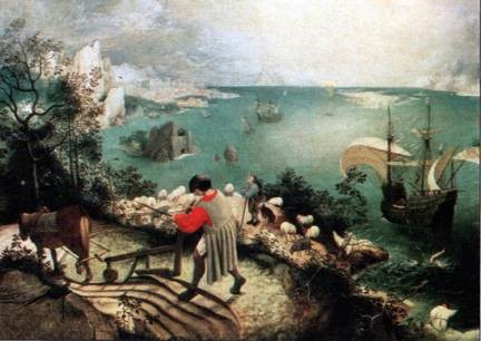 Landscape with the Fall of Icarus, Peter Breughel the Elder, 1558. Musee des Beaux-arts, Brussels.